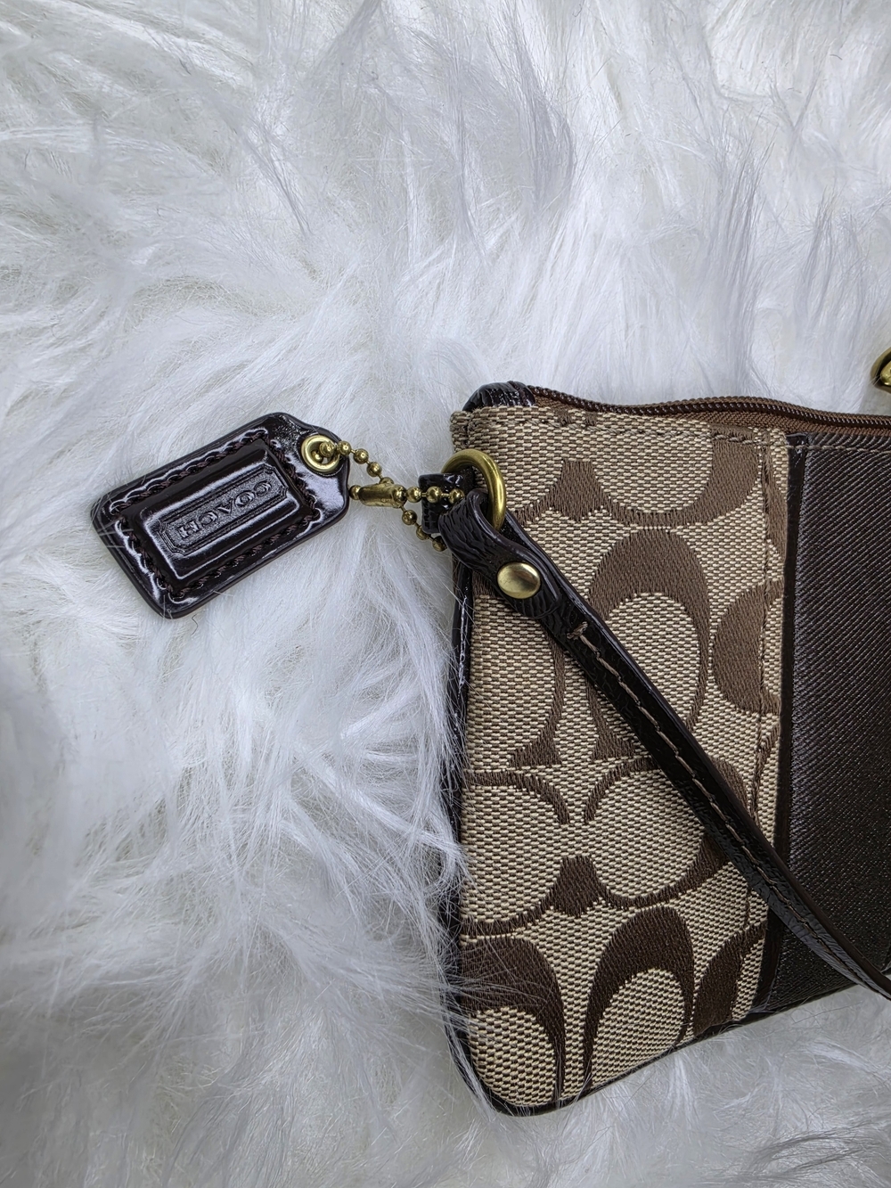 Coach Signature Canvas Wristlet in Brown - Picture 4 of 4